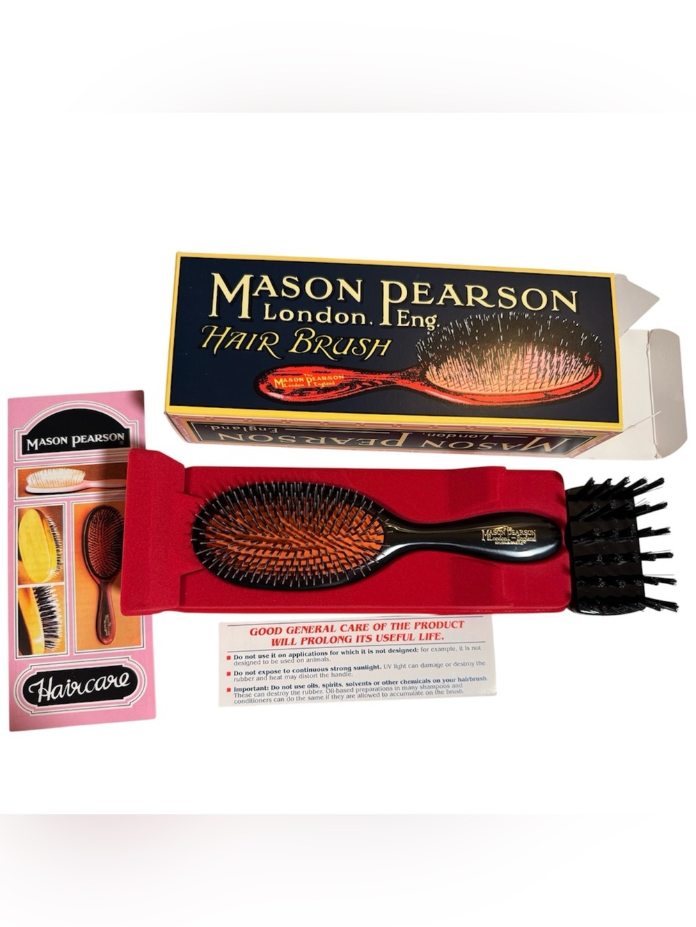 Mason Pearson Bristle and Nylon Hair Brush BN3 in Dark Ruby - NIB
